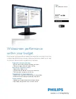 Preview for 1 page of Philips 200VW8FB Specifications