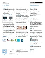 Preview for 2 page of Philips 201EL1SB Specifications