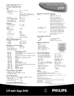 Preview for 2 page of Philips 201P201P Technical Specifications