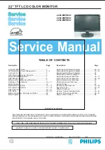 Предварительный просмотр 1 страницы Philips 220CW8FB/00 Service Manual