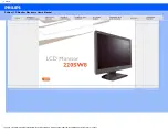 Preview for 1 page of Philips 220SW8 Electronic User'S Manual