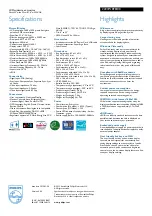 Preview for 2 page of Philips 220VW8FB Specifications