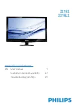 Предварительный просмотр 1 страницы Philips 221E2 User Manual