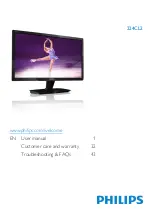 Предварительный просмотр 1 страницы Philips 224CL2 User Manual