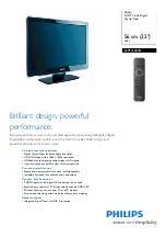 Preview for 1 page of Philips 22PFL5403D Specifications