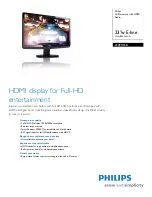 Philips 230E1HSB Specifications предпросмотр