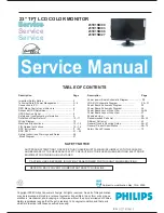 Предварительный просмотр 1 страницы Philips 231E1SB/00 Service Ma