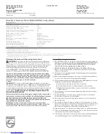 Preview for 2 page of Philips 232801 Specification Sheet