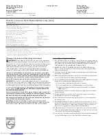 Preview for 2 page of Philips 232835 Specification Sheet