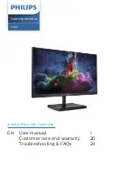 Предварительный просмотр 1 страницы Philips 242E1 User Manual