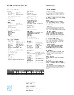 Предварительный просмотр 2 страницы Philips 24PW6818/01 Technical Specifications