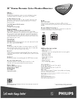 Preview for 2 page of Philips 25PS40S Specifications