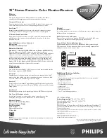 Preview for 2 page of Philips 25PS50S Specifications