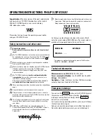 Preview for 4 page of Philips 25PV707 Operating Instructions Manual