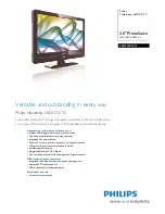 Предварительный просмотр 1 страницы Philips 26HFL4372D Brochure