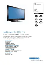 Preview for 1 page of Philips 26HFL5830H Specification Sheet