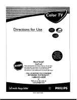 Предварительный просмотр 1 страницы Philips 27-COLOR TV FAUX FLAT BLACK CAB. 27PT541S Directions For Use Manual