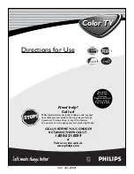 Предварительный просмотр 1 страницы Philips 27-COLOR TV REAL FLAT 27PT633R - Directions For Use Manual