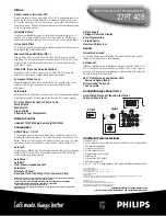 Preview for 2 page of Philips 27PT40B Specifications