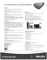 Preview for 2 page of Philips 27RF50S Specification Sheet