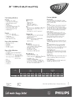 Предварительный просмотр 2 страницы Philips 28PT 7157 Specification Sheet