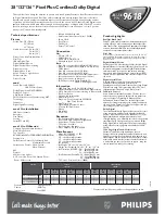 Предварительный просмотр 2 страницы Philips 28PW9618 Technical Specifications