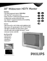 Предварительный просмотр 61 страницы Philips 30 IN WIDESCREEN REAL FLAT HDTV 30PW850H Directions For Use Manual