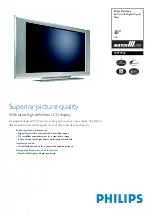 Philips 30PF9946 Specification Sheet preview