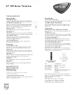 Preview for 2 page of Philips 32 IN HDTV MONITOR WITH ACTIVE CONTROL 32PT830H - Specifications