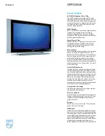 Preview for 3 page of Philips 32-LCD HDTV MONITOR FLAT TV DIGITAL CRYSTAL CLEAR 32PF5320 Specification Sheet