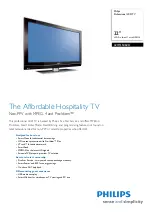 Philips 32HFL5460D Specification Sheet preview