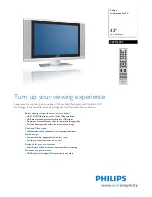 Philips 32PF1600T Specification Sheet preview