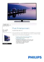 Philips 32PFL3018D Specifications preview