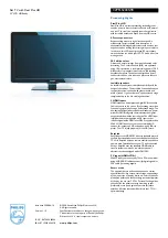 Предварительный просмотр 3 страницы Philips 32PFL5203S/98 Brochure & Specs