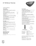 Preview for 2 page of Philips 32PT740H Specifications