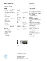 Предварительный просмотр 2 страницы Philips 32PW6341/85 Technical Specifications