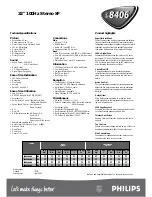 Предварительный просмотр 2 страницы Philips 32PW8406 Specifications