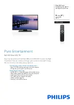 Предварительный просмотр 1 страницы Philips 39PFL3008H Specifications