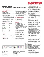 Preview for 2 page of Philips 42MF437B Specifications