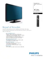 Предварительный просмотр 1 страницы Philips 42PFL6704D - 42" LCD TV Specifications