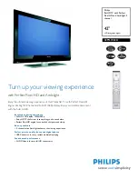 Preview for 1 page of Philips 42PFL7432D Specifications