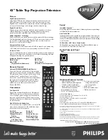 Preview for 2 page of Philips 43P 8341 Specifications