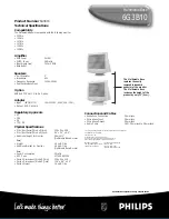 Предварительный просмотр 2 страницы Philips 6G3B10 Technical Specifications