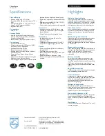 Preview for 2 page of Philips 7FF1CWO Specifications