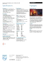 Preview for 2 page of Philips 84PFL8830 Specifications