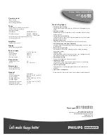 Предварительный просмотр 2 страницы Philips ACT6688/00 Specification Sheet