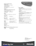 Предварительный просмотр 2 страницы Philips ACT7582 Specification Sheet