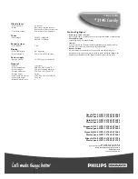 Preview for 2 page of Philips AJ 3140 FAMILY Specifications