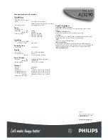 Preview for 2 page of Philips AJ 3290 Specifications