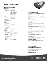 Preview for 2 page of Philips AJ-3950 Specifications